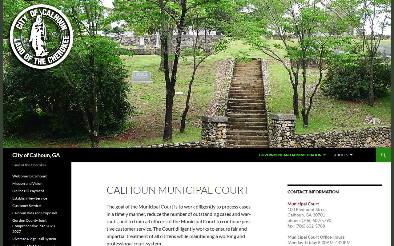 Calhoun court docket Municipal Court page