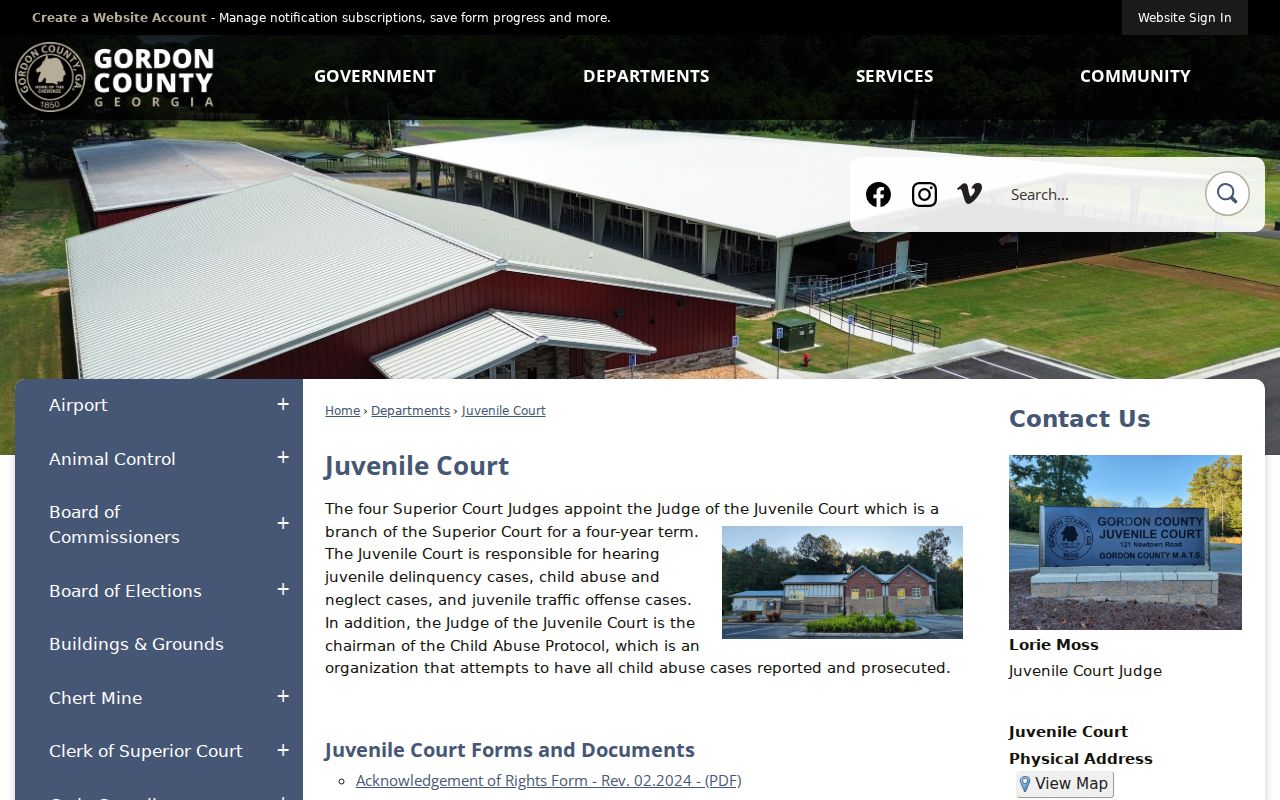 Gordon County Juvenile Court restricted docket source