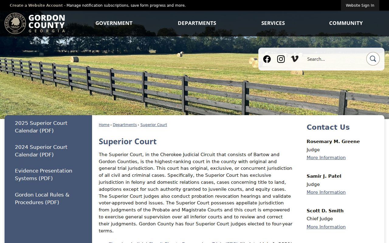 Gordon County Superior Court docket source